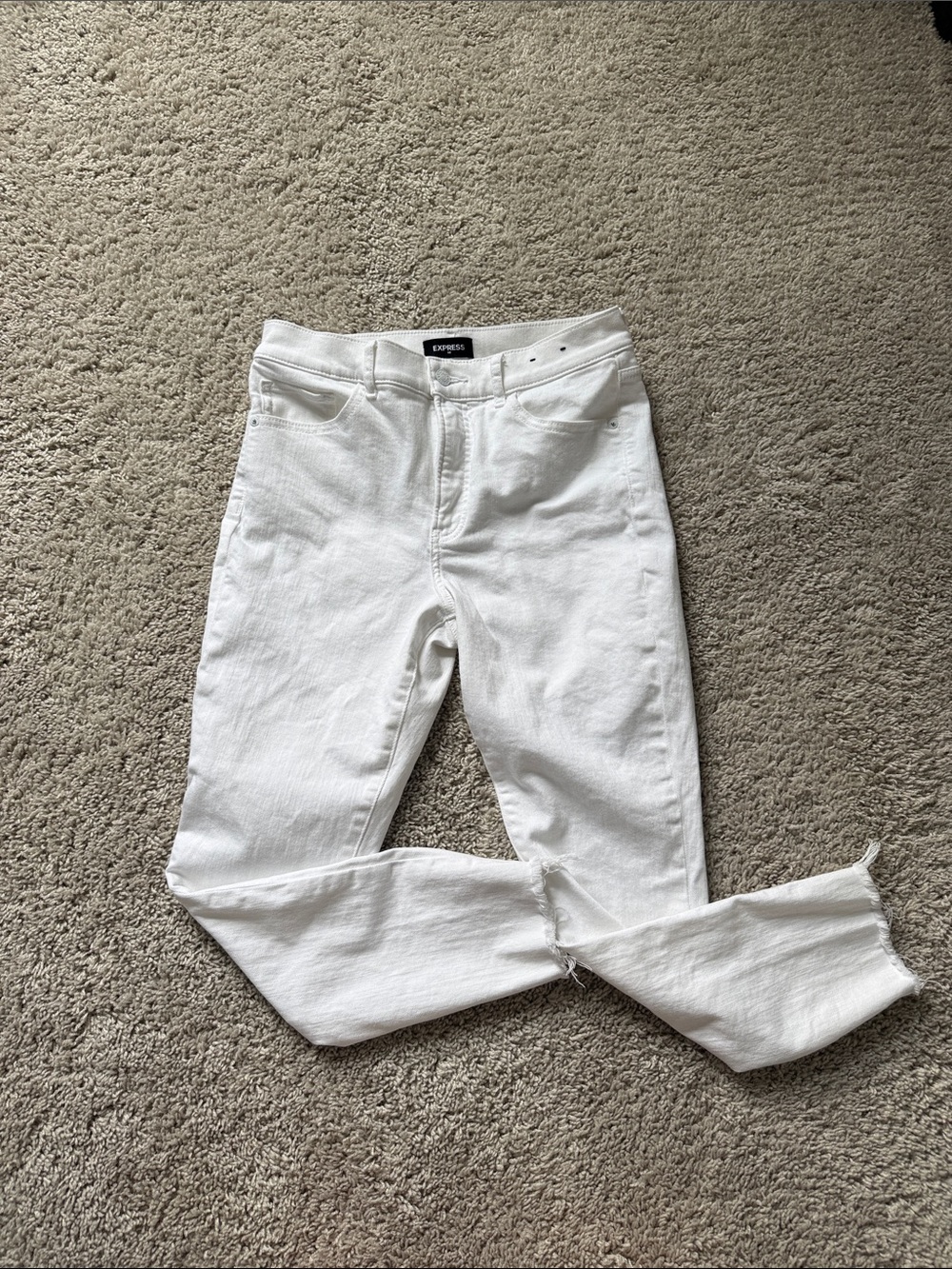 Express White Skinny high waist cropped Jeans for Women SZ 8 R